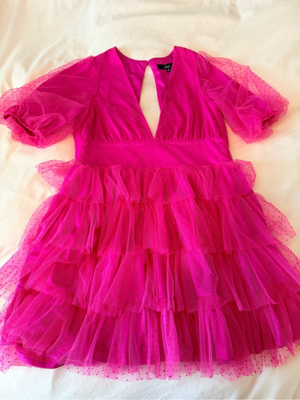 Lulu’s Hot Pink Ruffled Tulle Party Dress